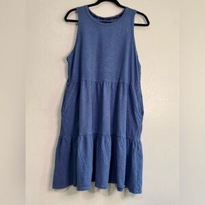 GAP Classic Blue Tiered, Cotton-Blend Sleeveless Dress. Sz L.